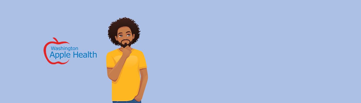 Illustration of young black man, thinking. Tagline reads, "Want to know what's covered with Apple Health?"